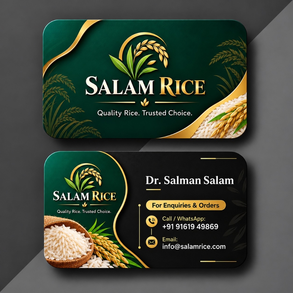 Salam Rice Official Business Card - Dr. Salman Salam